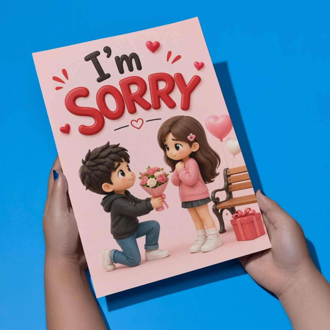 Sorry Greeting Card for Her, Multiple Sizes, Printed on Photo Paper