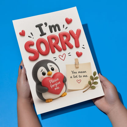 Sorry Greeting Card, Multiple Sizes, Printed on Photo Paper