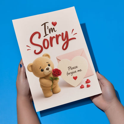 Sorry Greeting Card, Multiple Sizes, Printed on Photo Paper