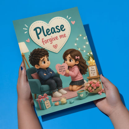 Sorry Greeting Card for Him, Multiple Sizes, Printed on Photo Paper