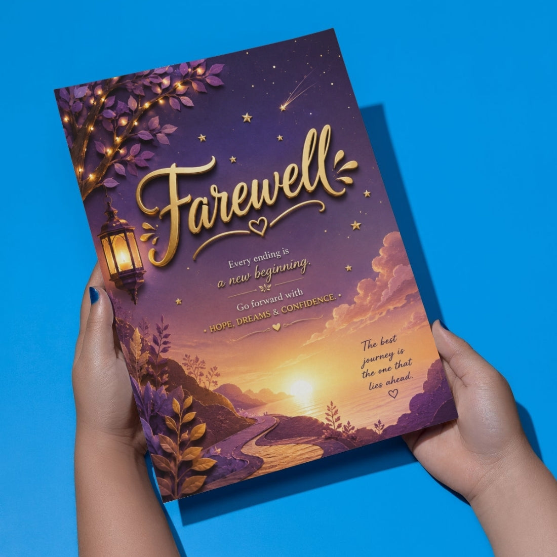 Farewell Greeting Card, Multiple Sizes, Printed on Photo Paper, Pre-Printed Wishes