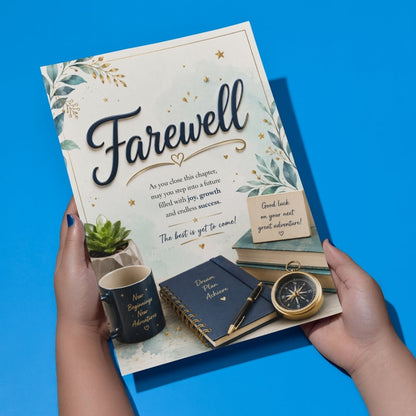 Farewell Greeting Card, Multiple Sizes, Printed on Photo Paper, Pre-Printed Wishes