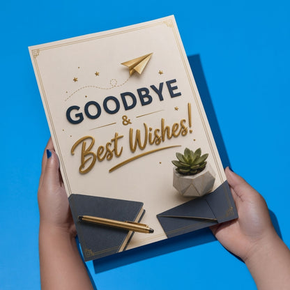 Farewell Greeting Card, Multiple Sizes, Printed on Photo Paper, Pre-Printed Wishes