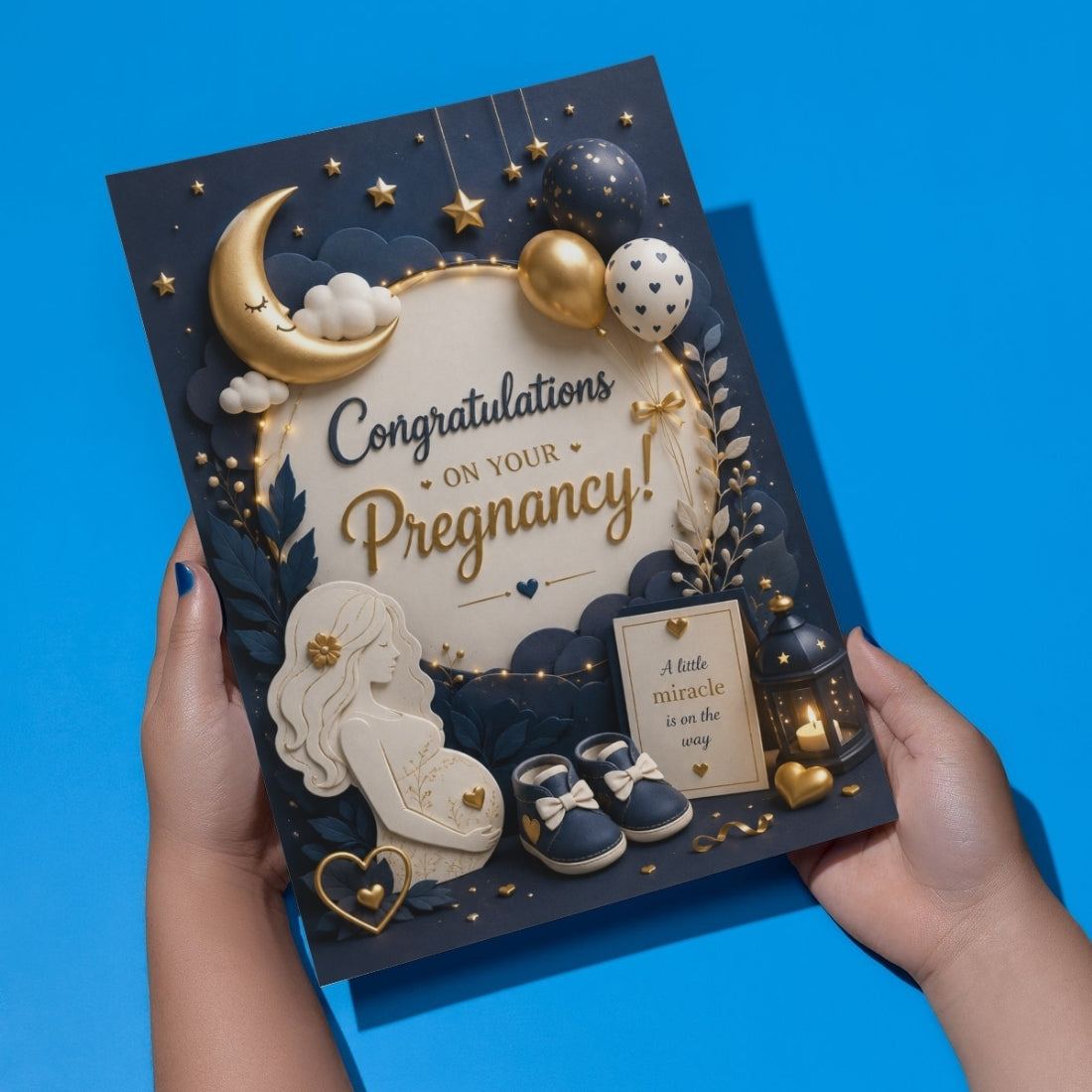 Pregnancy Congratulations Greeting Card, Multiple Sizes, Printed on Photo Paper, Pre-Printed Wishes