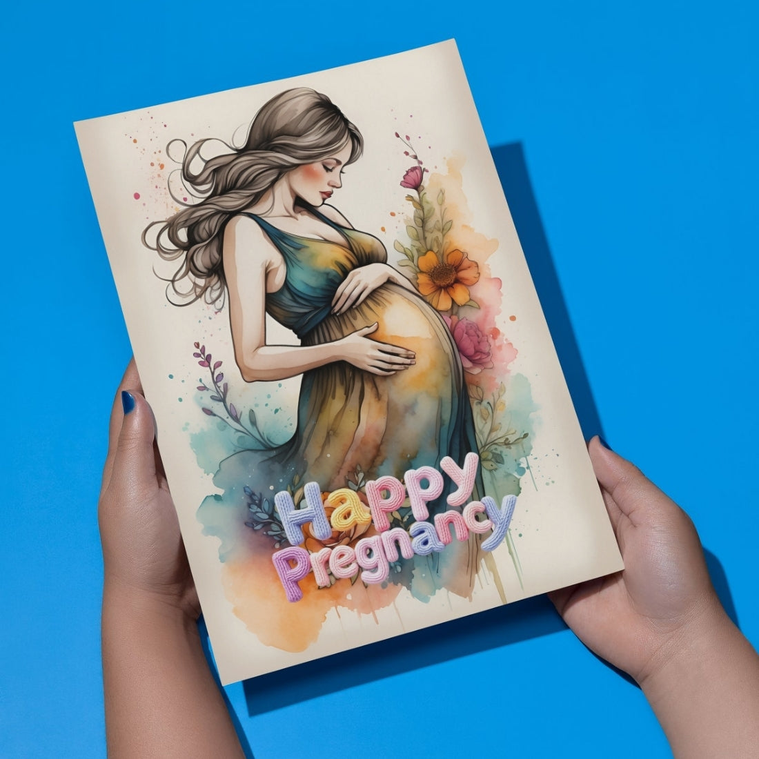 Pregnancy Congratulations Greeting Card, Multiple Sizes, Printed on Photo Paper, Pre-Printed Wishes