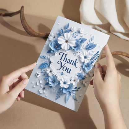 Thank You Greeting Card, Multiple Sizes, Printed on Photo Paper