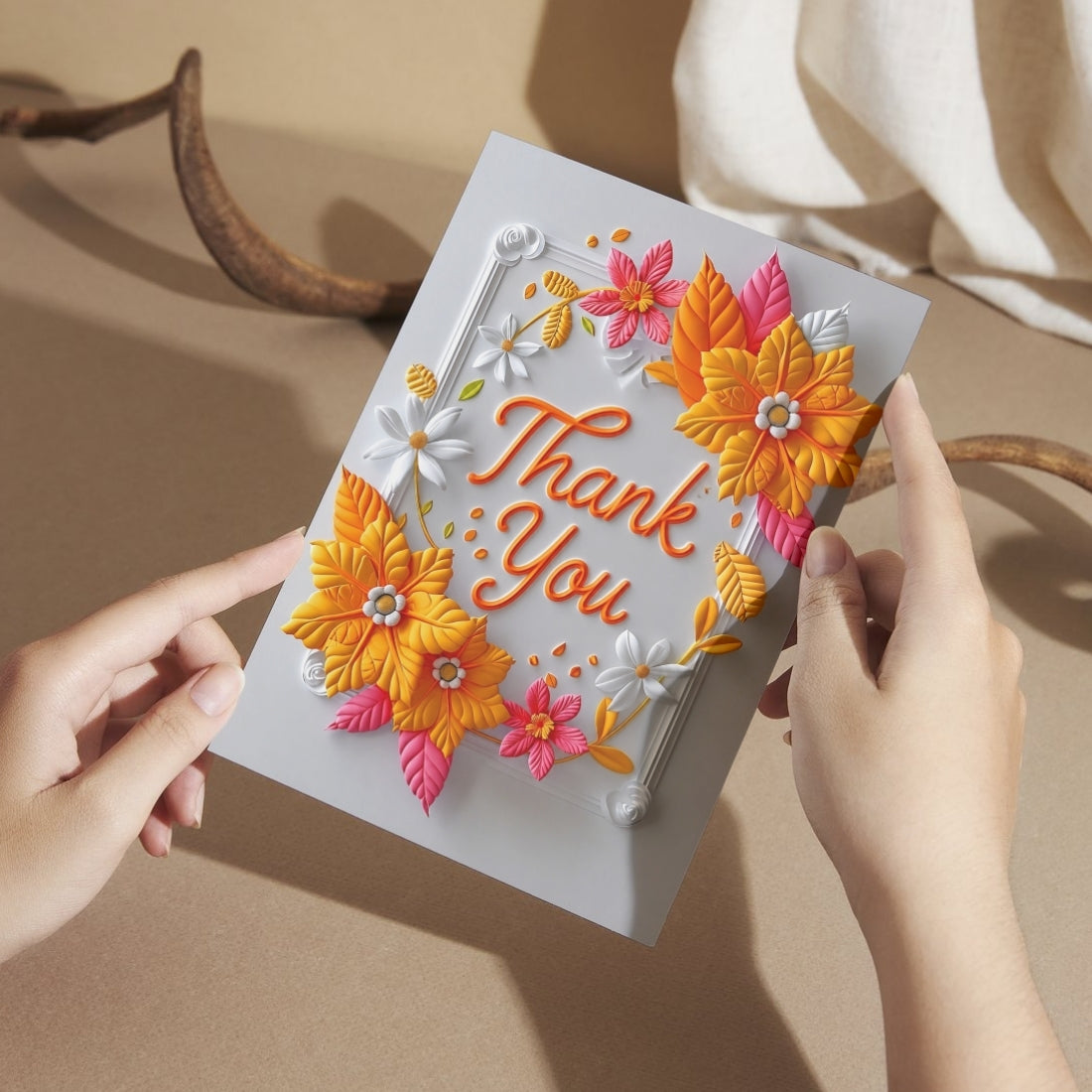 Thank You Greeting Card, Multiple Sizes, Printed on Photo Paper