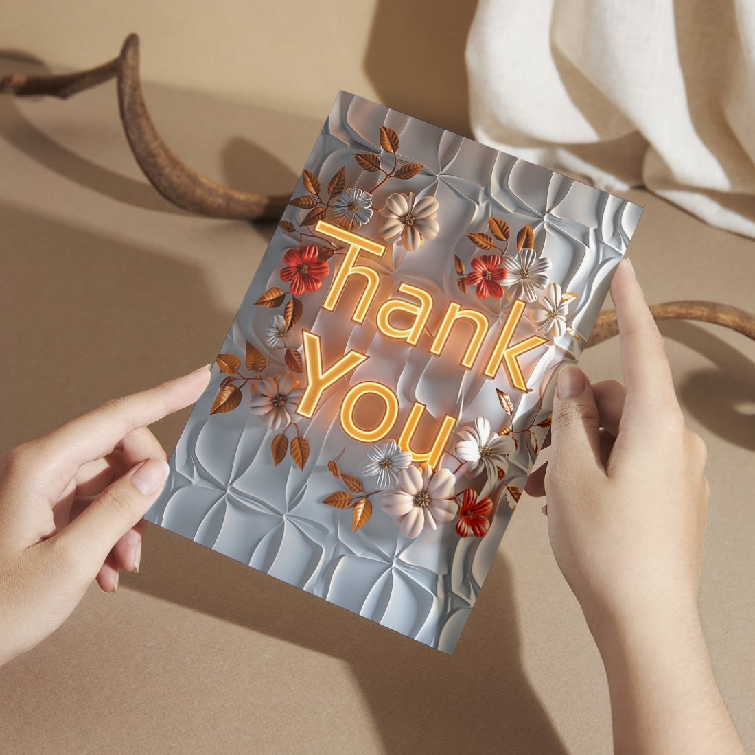 Thank You Greeting Card, Multiple Sizes, Printed on Photo Paper