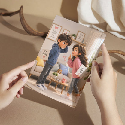 Mutual Sorry Greeting Card for Couples, Multiple Sizes, Printed on Photo Paper