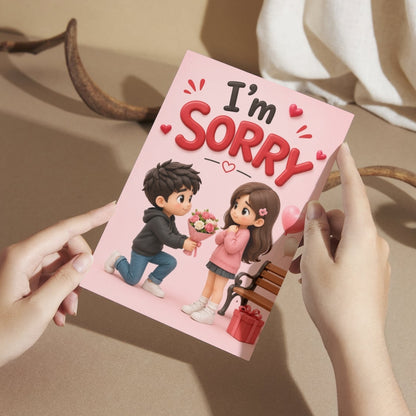 Sorry Greeting Card for Her, Multiple Sizes, Printed on Photo Paper