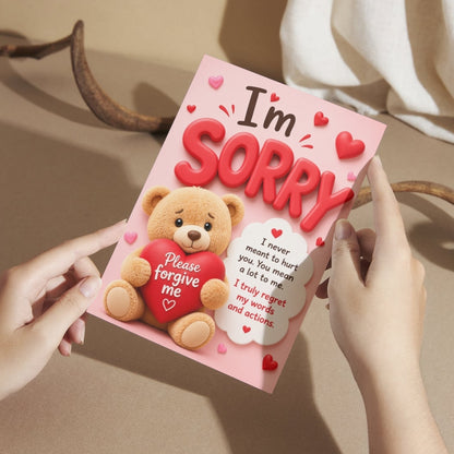Sorry Greeting Card, Multiple Sizes, Printed on Photo Paper
