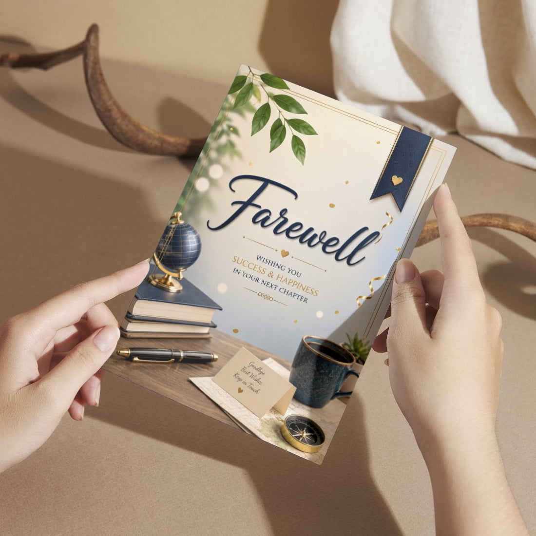 Farewell Greeting Card, Multiple Sizes, Printed on Photo Paper, Pre-Printed Wishes