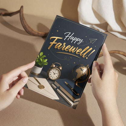 Farewell Greeting Card, Multiple Sizes, Printed on Photo Paper, Pre-Printed Wishes
