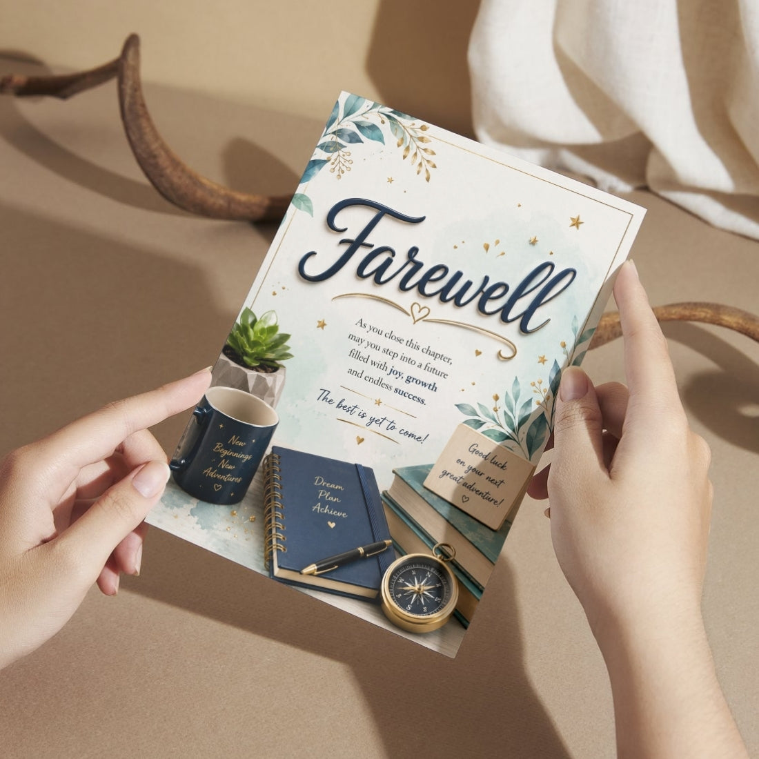 Farewell Greeting Card, Multiple Sizes, Printed on Photo Paper, Pre-Printed Wishes