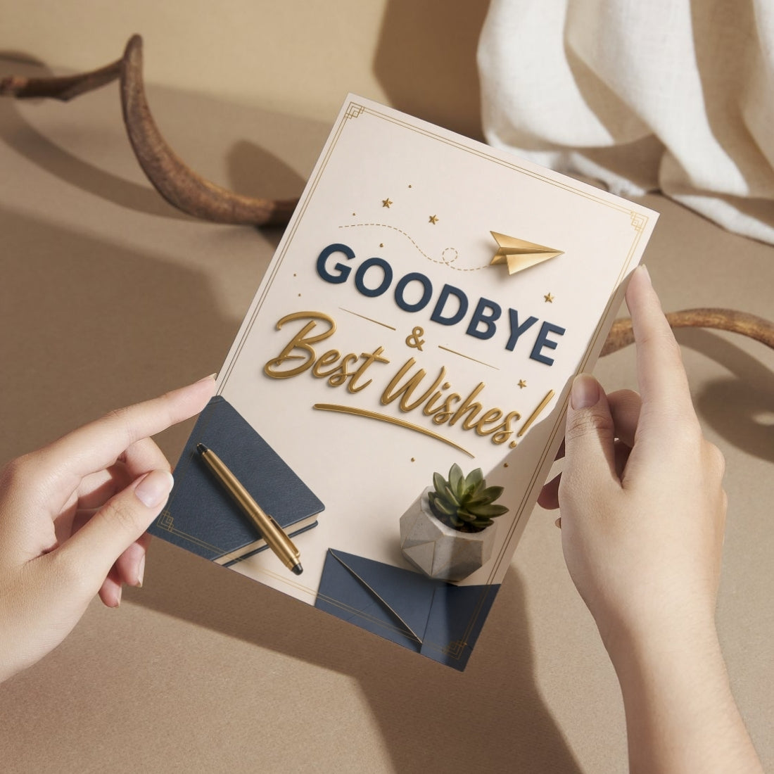 Farewell Greeting Card, Multiple Sizes, Printed on Photo Paper, Pre-Printed Wishes
