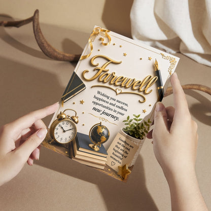 Farewell Greeting Card, Multiple Sizes, Printed on Photo Paper, Pre-Printed Wishes