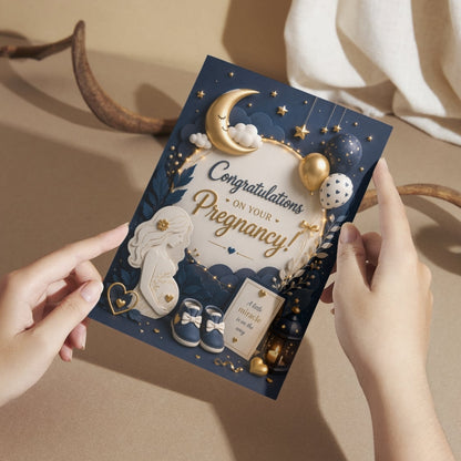 Pregnancy Congratulations Greeting Card, Multiple Sizes, Printed on Photo Paper, Pre-Printed Wishes