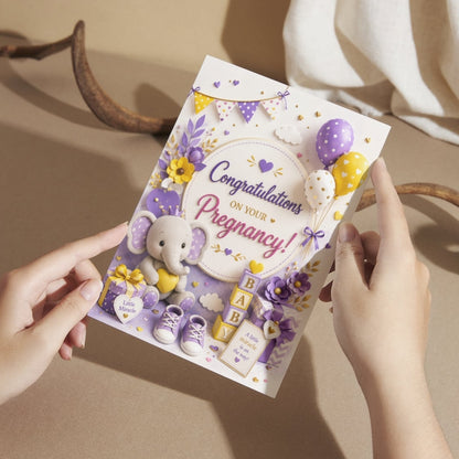 Pregnancy Congratulations Greeting Card, Multiple Sizes, Printed on Photo Paper, Pre-Printed Wishes