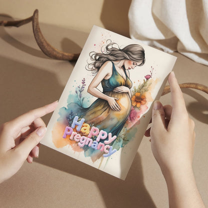 Pregnancy Congratulations Greeting Card, Multiple Sizes, Printed on Photo Paper, Pre-Printed Wishes