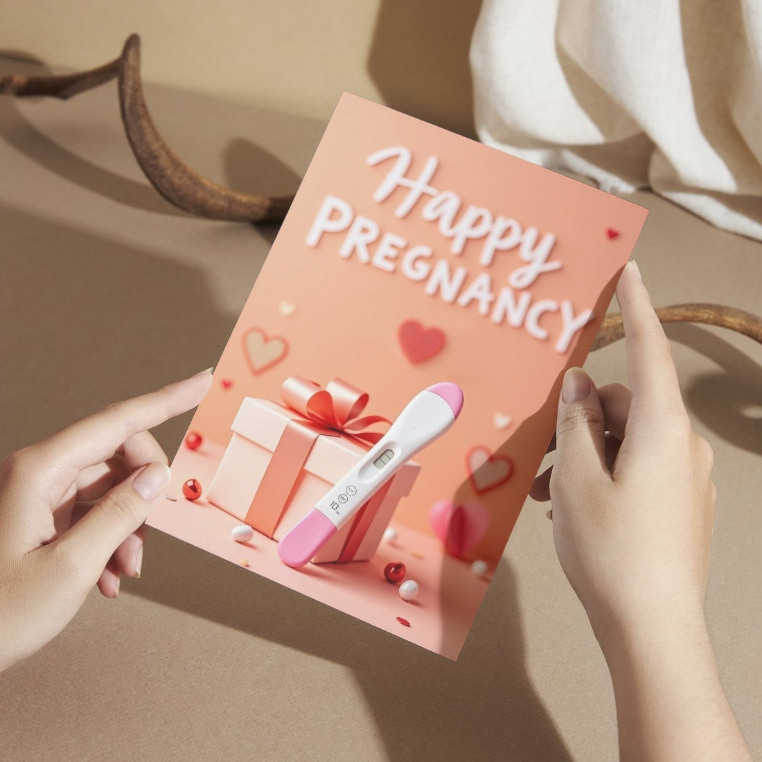 Pregnancy Congratulations Greeting Card, Multiple Sizes, Printed on Photo Paper, Pre-Printed Wishes