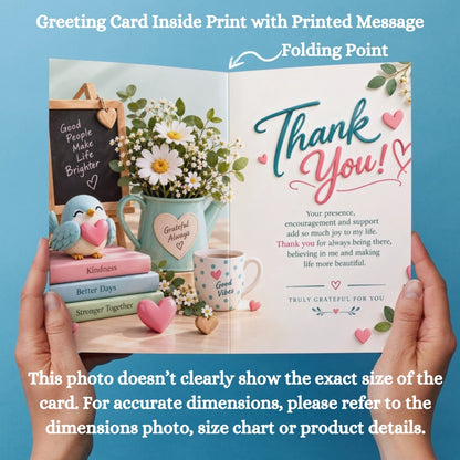 Thank You Greeting Card, Multiple Sizes, Printed on Photo Paper