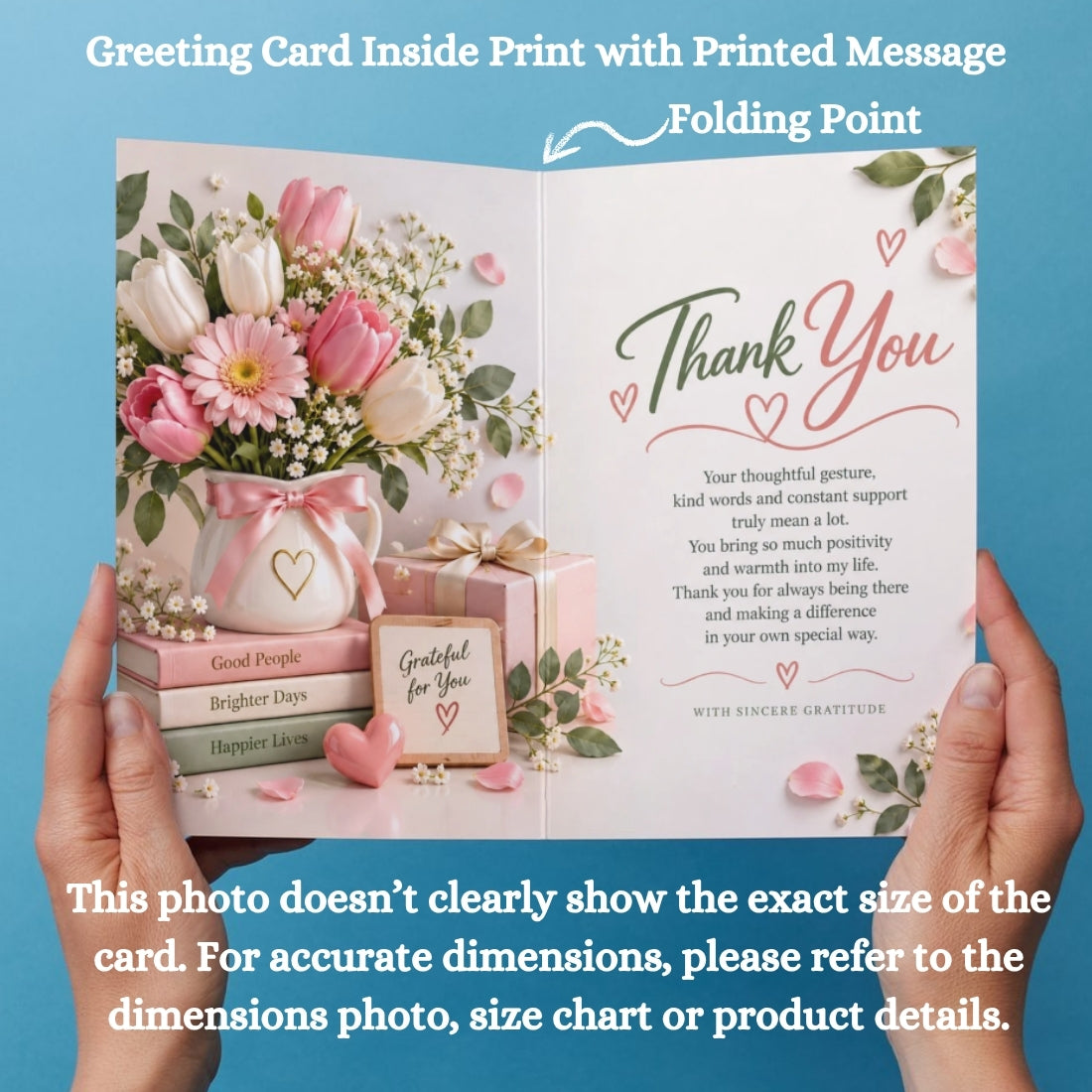 Thank You Greeting Card, Multiple Sizes, Printed on Photo Paper