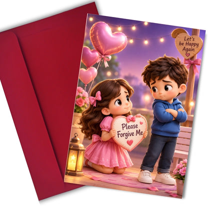 Sorry Greeting Card for Him, Multiple Sizes, Printed on Photo Paper