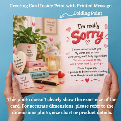 Sorry Greeting Card, Multiple Sizes, Printed on Photo Paper