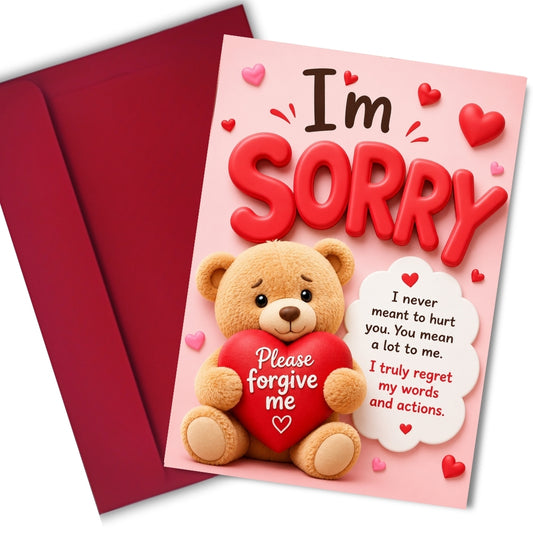 Sorry Greeting Card, Multiple Sizes, Printed on Photo Paper