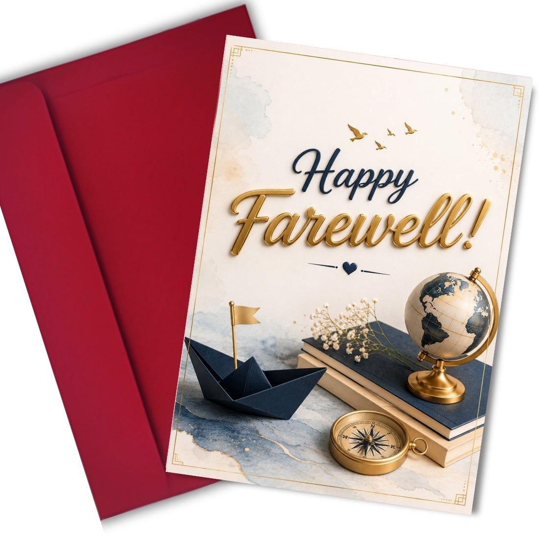Farewell Greeting Card, Multiple Sizes, Printed on Photo Paper, Pre-Printed Wishes