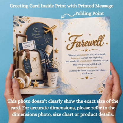 Farewell Greeting Card, Multiple Sizes, Printed on Photo Paper, Pre-Printed Wishes