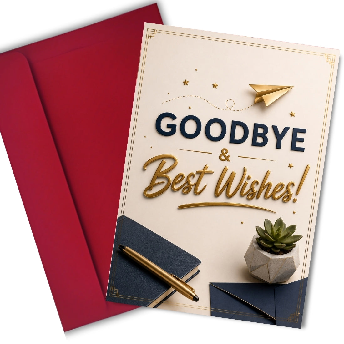 Farewell Greeting Card, Multiple Sizes, Printed on Photo Paper, Pre-Printed Wishes