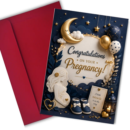 Pregnancy Congratulations Greeting Card, Multiple Sizes, Printed on Photo Paper, Pre-Printed Wishes