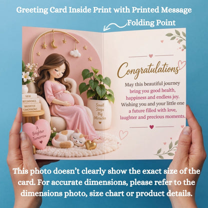 Pregnancy Congratulations Greeting Card, Multiple Sizes, Printed on Photo Paper, Pre-Printed Wishes