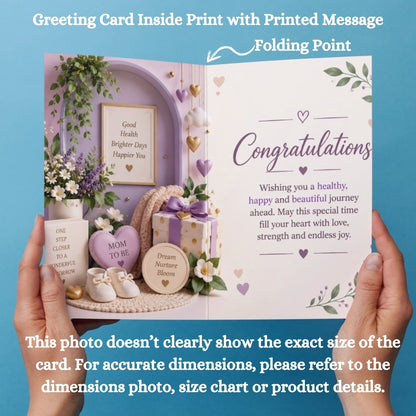 Pregnancy Congratulations Greeting Card, Multiple Sizes, Printed on Photo Paper, Pre-Printed Wishes