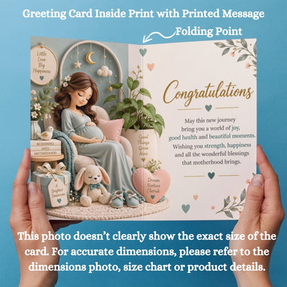 Pregnancy Congratulations Greeting Card, Multiple Sizes, Printed on Photo Paper, Pre-Printed Wishes
