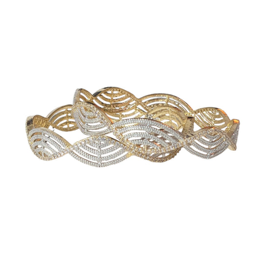 Gold Plated AD Kada Bangles Pair