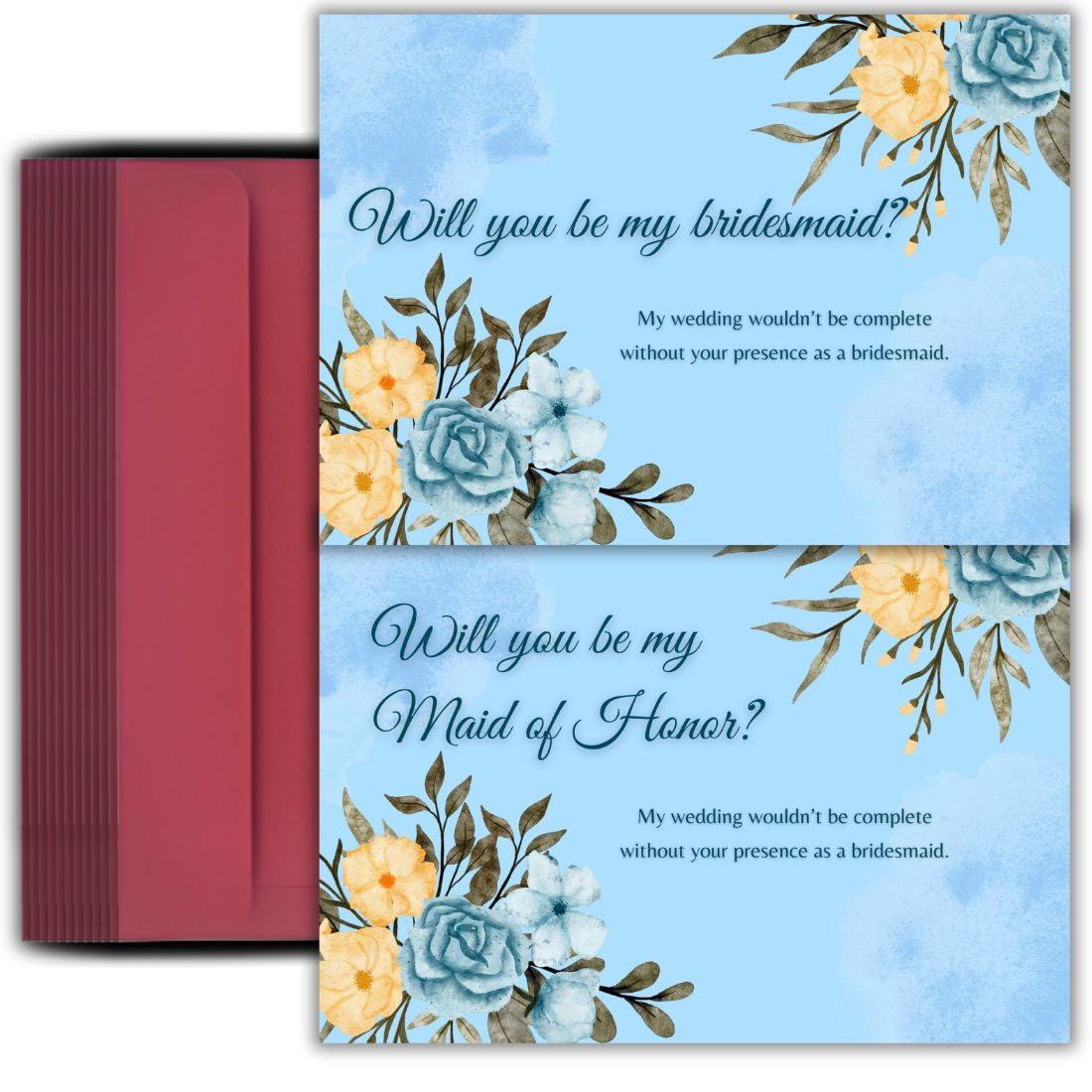 Bridesmaid Proposal Invitation Cards 5.8x8.3inch | Wedding Invite