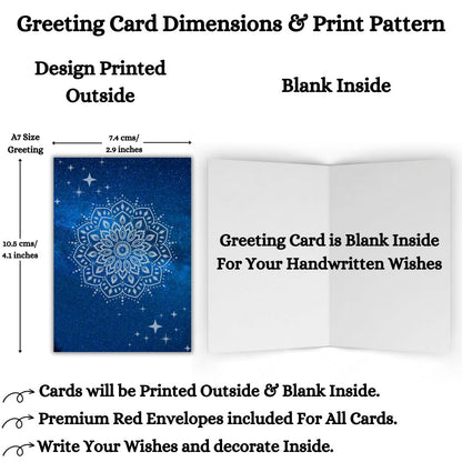 Assorted Printed Small Mini Greeting Cards with Envelopes, Pack of 24, Blank Inside