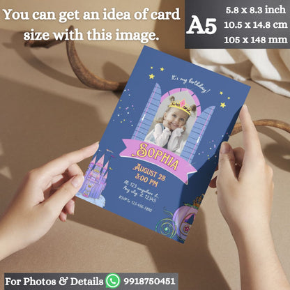 Custom Birthday Invitation Card for Kids with Envelopes | Pack of 12 | One side Printed