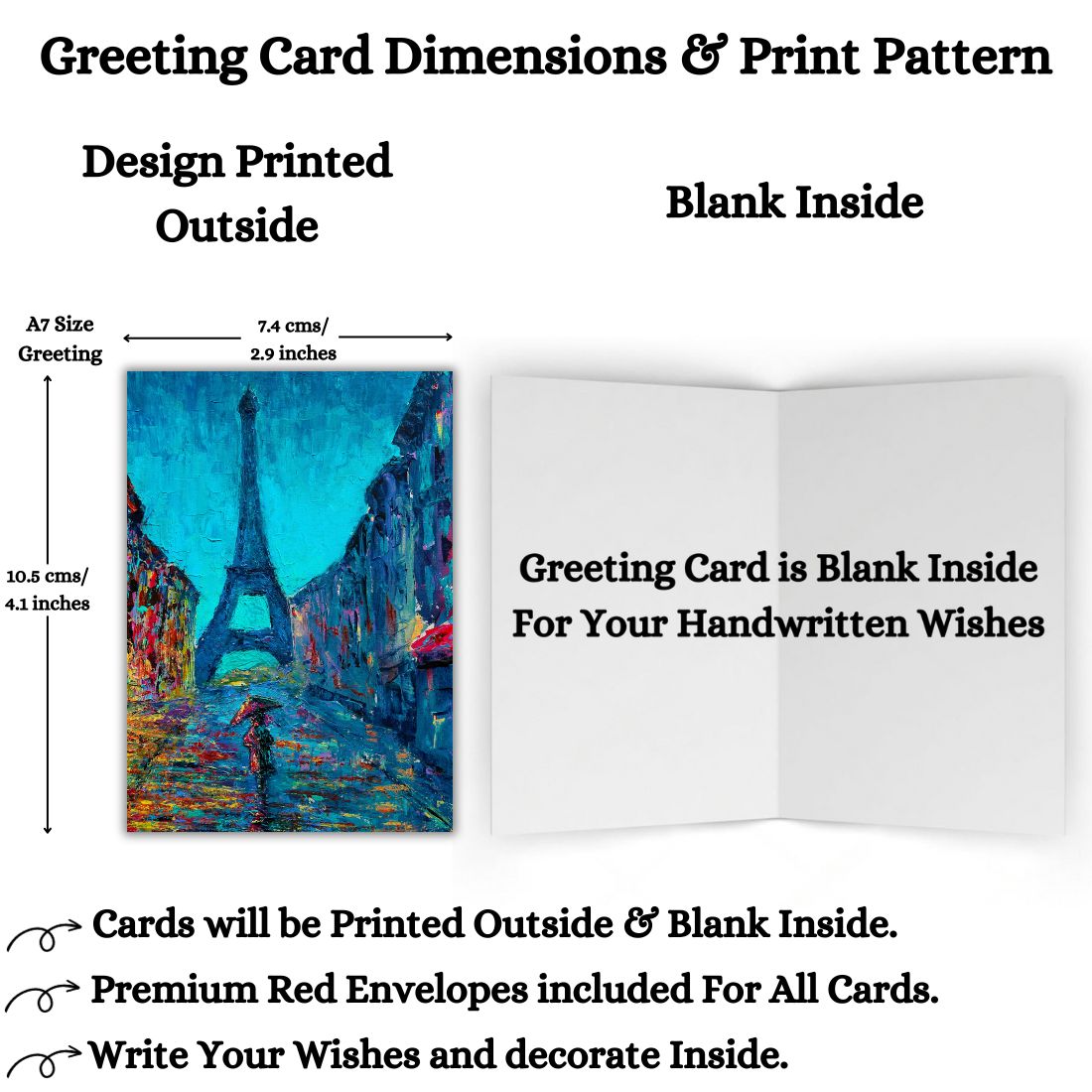 Assorted Printed Small Mini Greeting Cards with Envelopes, Pack of 24, Blank Inside