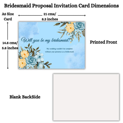 Bridesmaid Proposal Invitation Cards 5.8x8.3inch | Wedding Invite