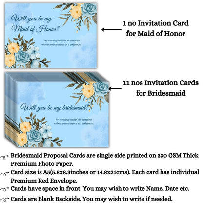 Bridesmaid Proposal Invitation Cards 5.8x8.3inch | Wedding Invite