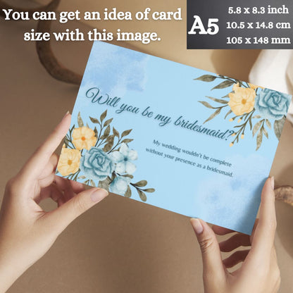 Bridesmaid Proposal Invitation Cards 5.8x8.3inch | Wedding Invite