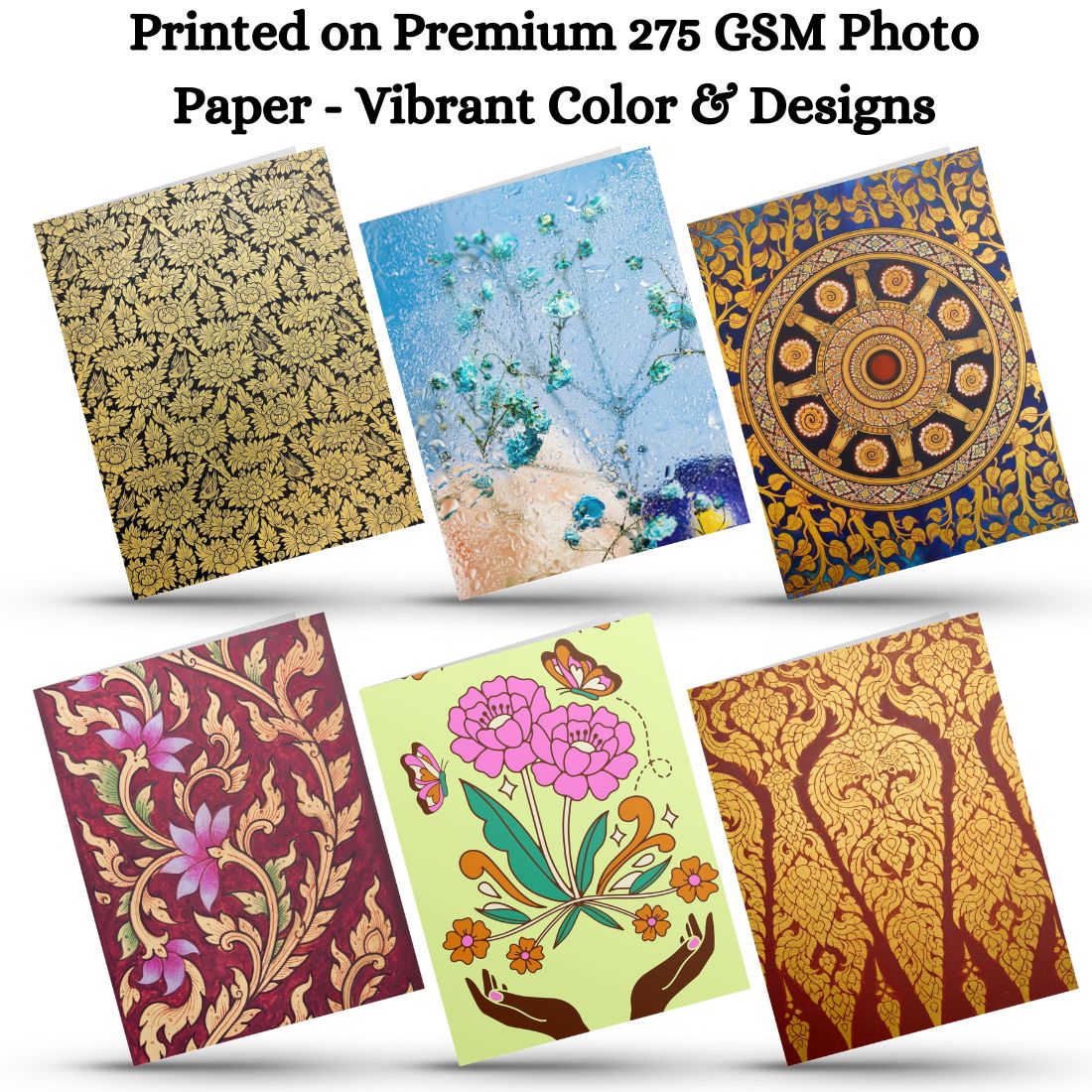 Assorted Printed Small Mini Greeting Cards with Envelopes, Pack of 24, Blank Inside