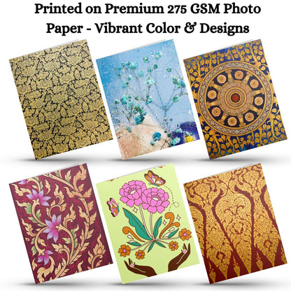 Assorted Printed Small Mini Greeting Cards with Envelopes, Pack of 24, Blank Inside