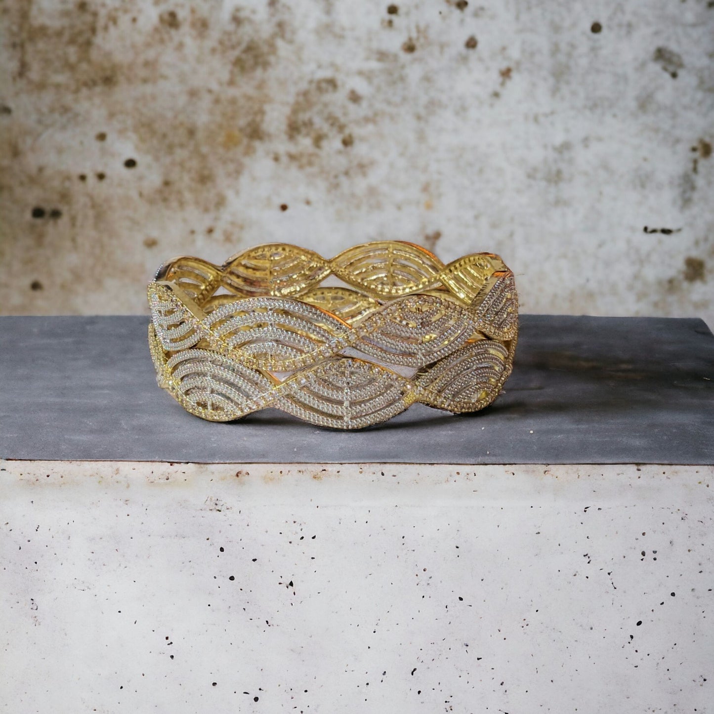 Gold Plated AD Kada Bangles Pair