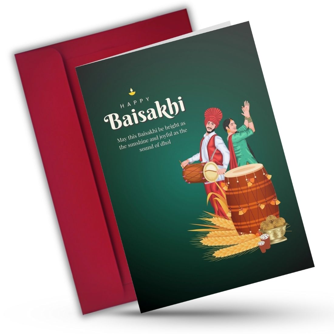 Baisakhi Festival Greeting Card with Envelope