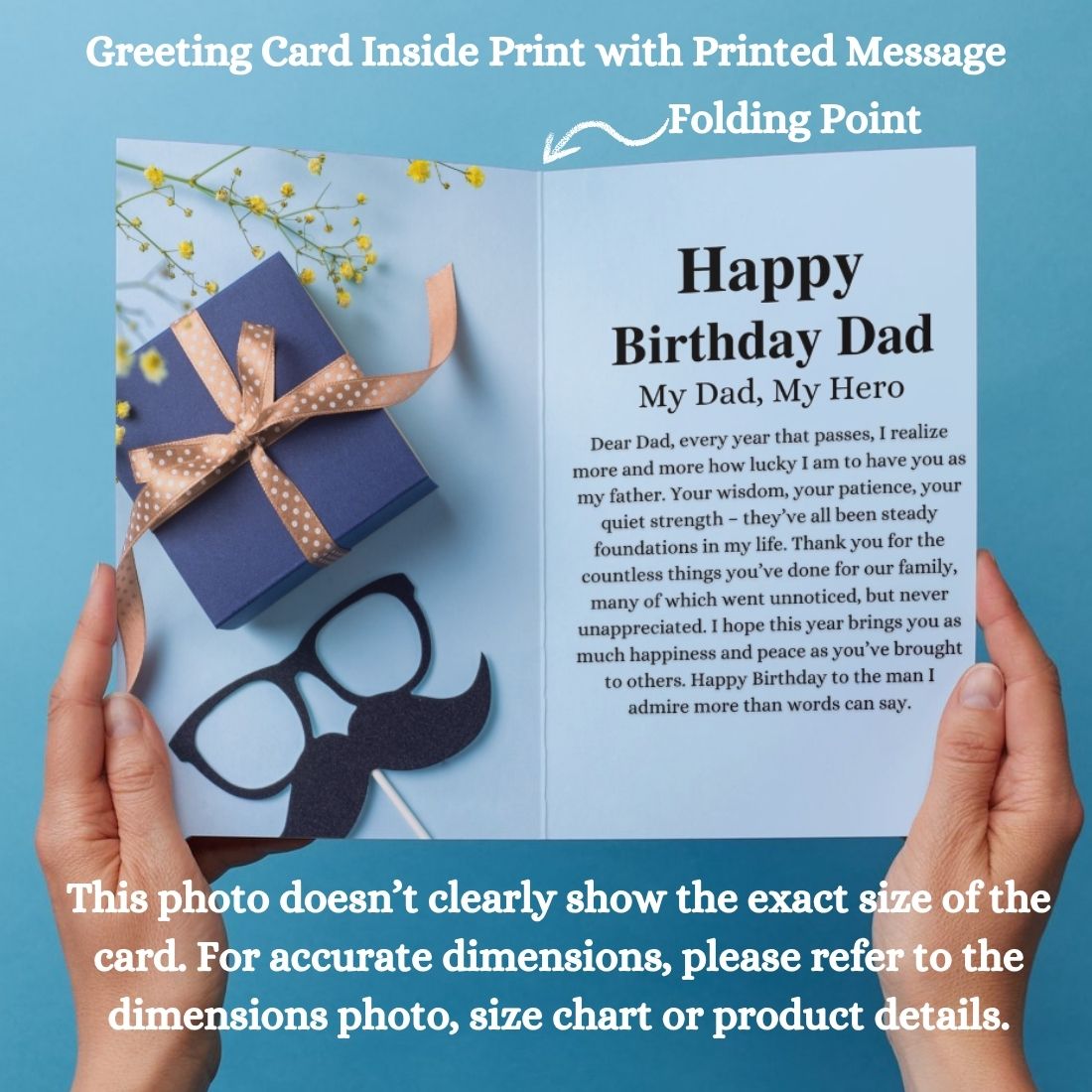 Happy Birthday Card for Dad — Printed Greeting Card with Envelope
