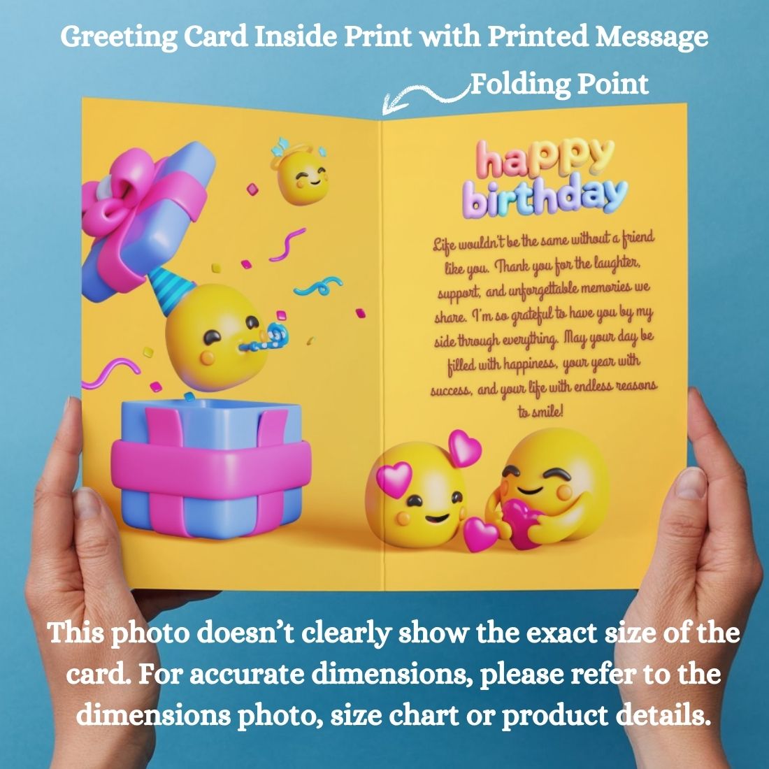 Best Friend Birthday Greeting Card with Envelope - Gift for Bestie Best Friend BFF